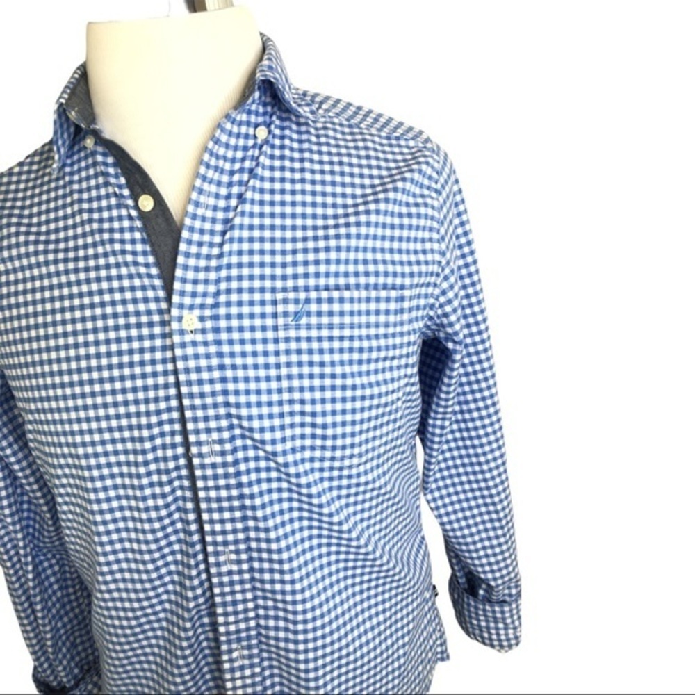 Nautica Mens Dress Shirt Gingham Plaid - Picture 4 of 8